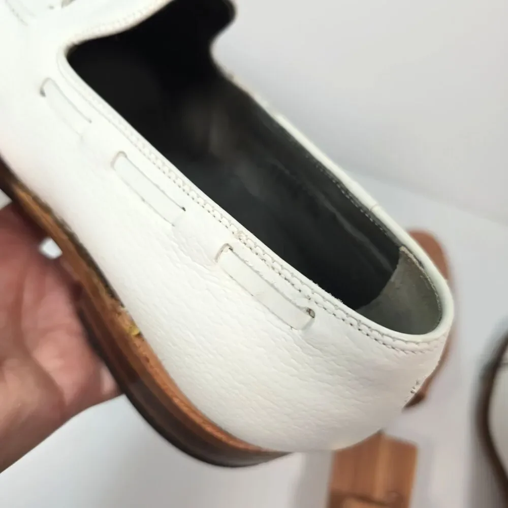 FootJoy Classics Dress Shoes 73486 White Tassel Loafers Men's 8.5 D USA 73486